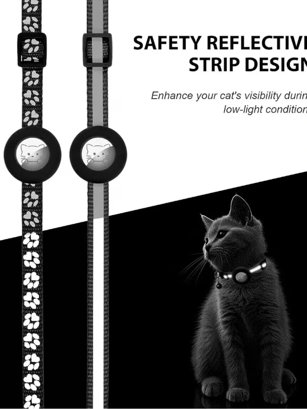 Joytale Reflective AirTag Cat/ Dog Collar (tracker not included) 2 sets